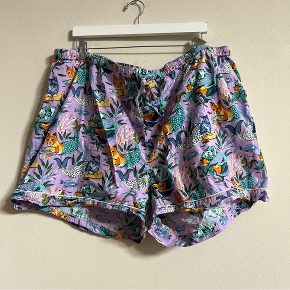 Printfresh Other - Printfresh Meowing Mermaid Purple Pajama Shorts SIZE 3X